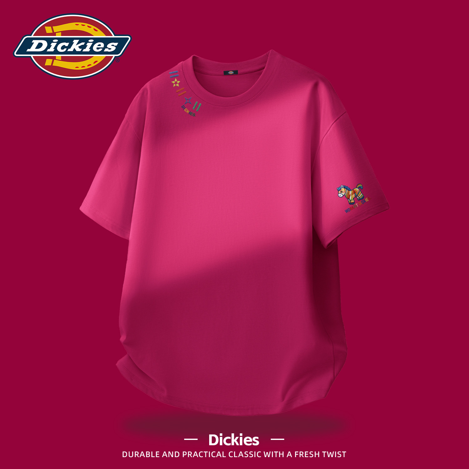 Dickies设计感短袖T恤男款美式纯棉重磅宽松上衣夏季潮流男士衣服
