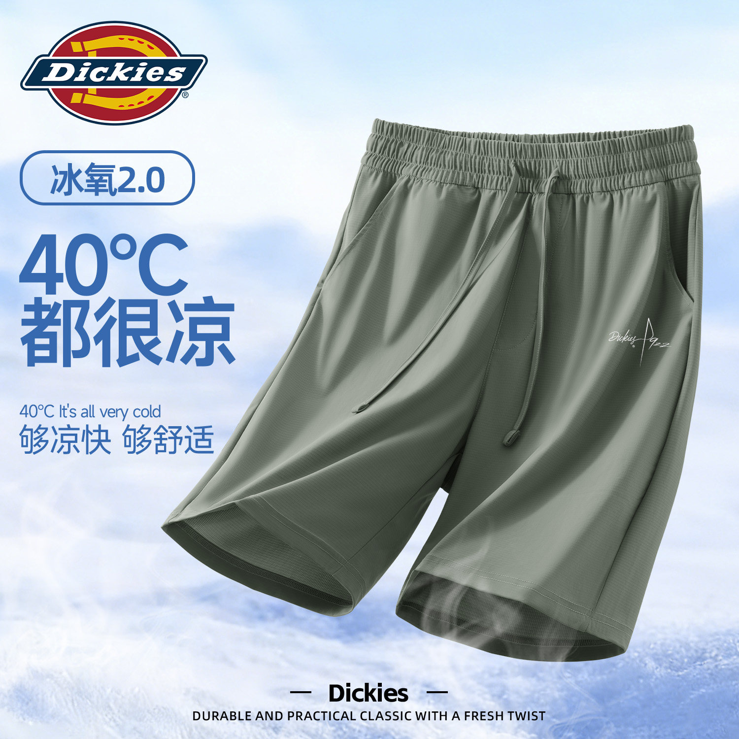 Dickies五分裤子男款夏季休闲百搭青少年短裤外穿冰男生丝速干裤