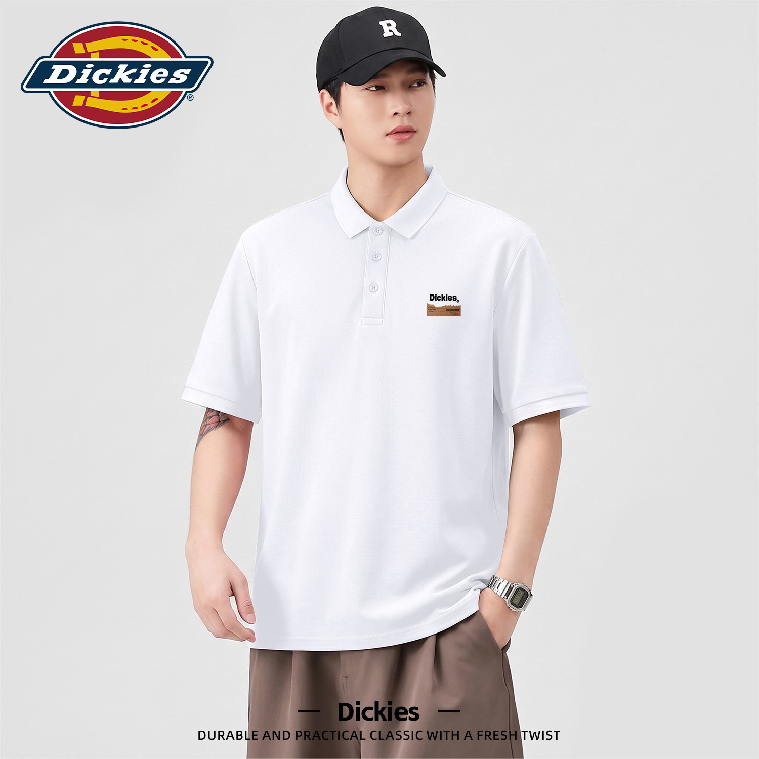 Dickies短袖POLO衫男士夏季上衣时尚休闲商务风夏装衣服男通勤t恤