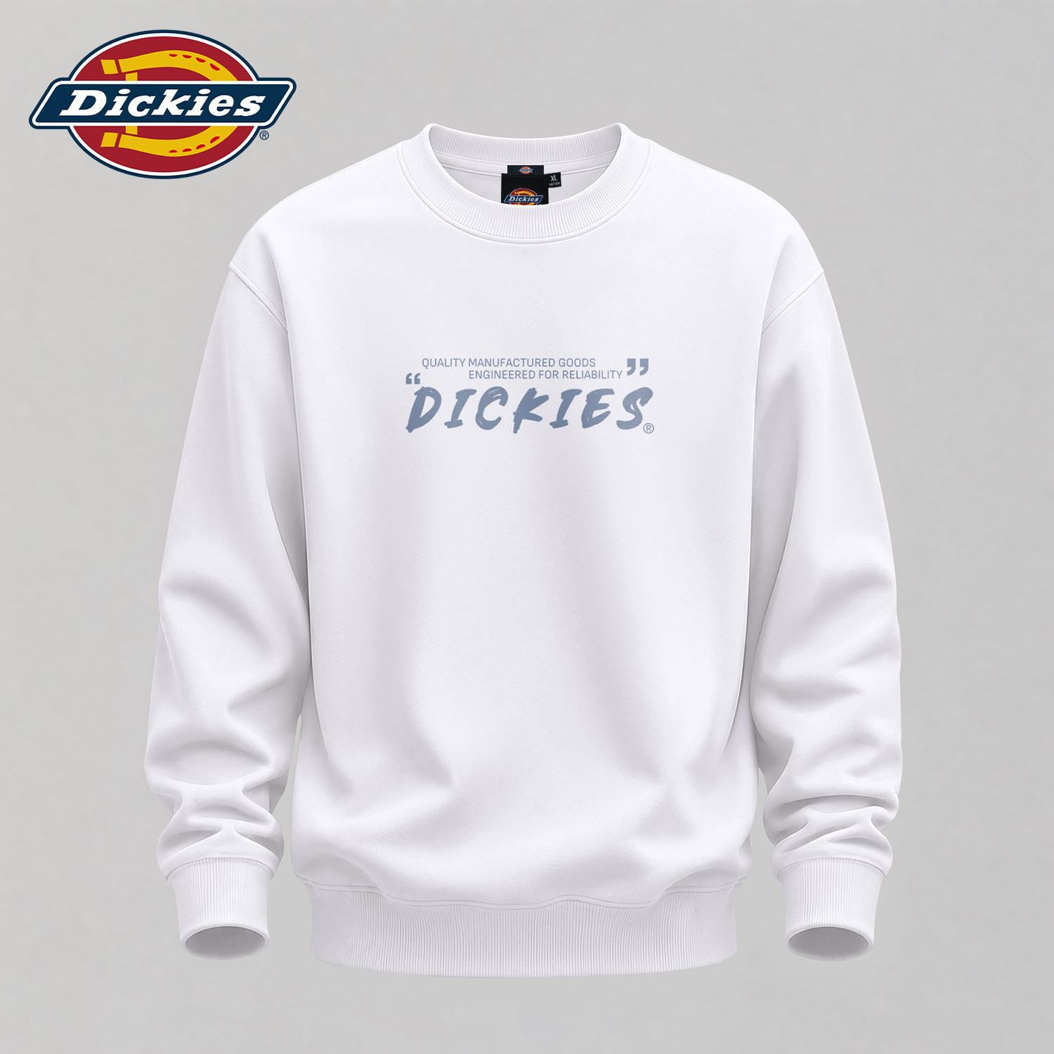 Dickies美式圆领卫衣男重磅宽松白色青少年百搭春秋打底衫上衣男