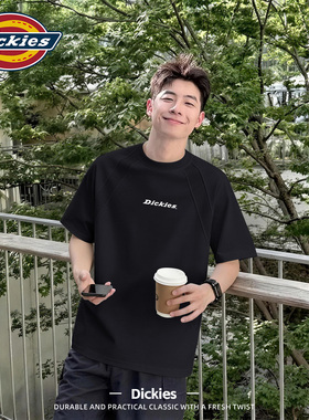 Dickies黑色正肩短袖t恤男款潮流百搭青少年2026夏季新款插肩半袖