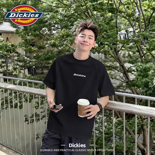 Dickies黑色正肩短袖t恤男款潮流百搭青少年2026夏季新款插肩半袖