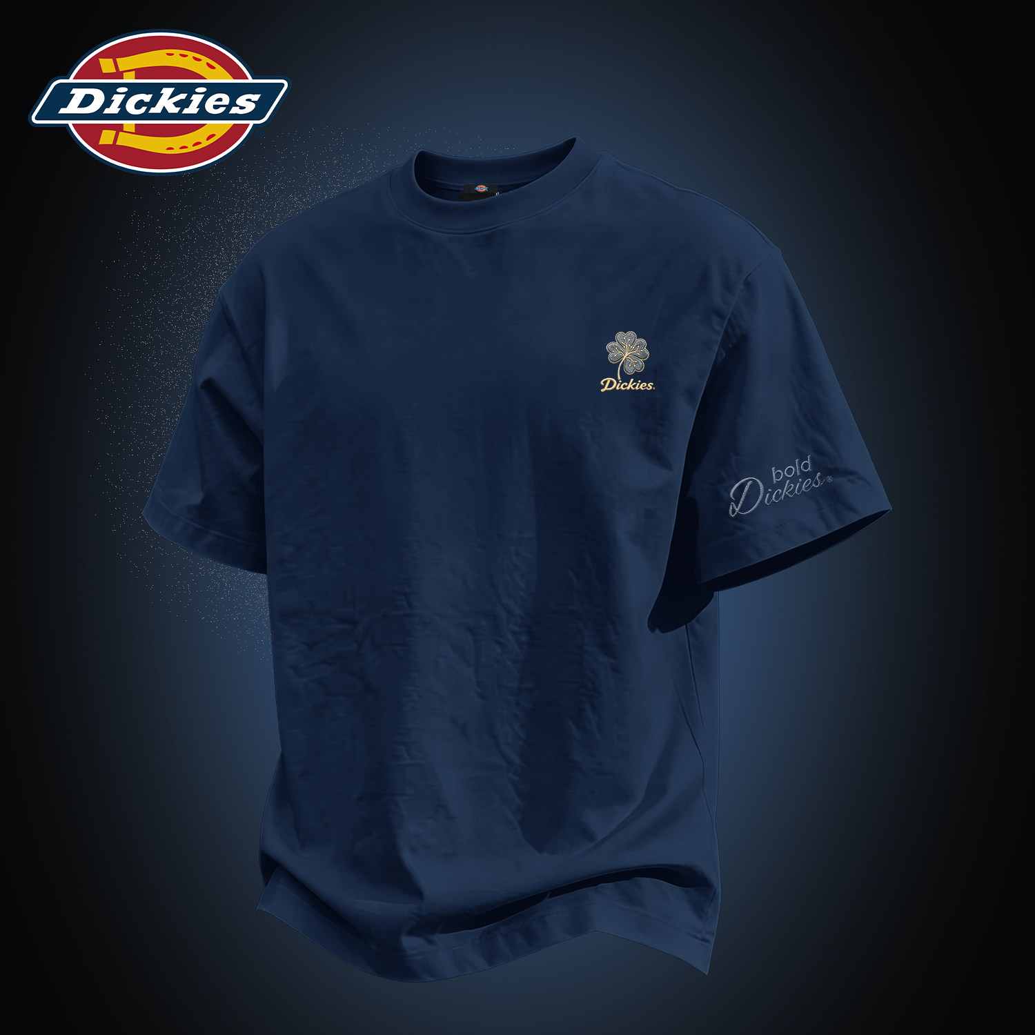 Dickies藏青色男士纯棉短袖T恤重磅宽松夏装衣服男青少年秋季上衣