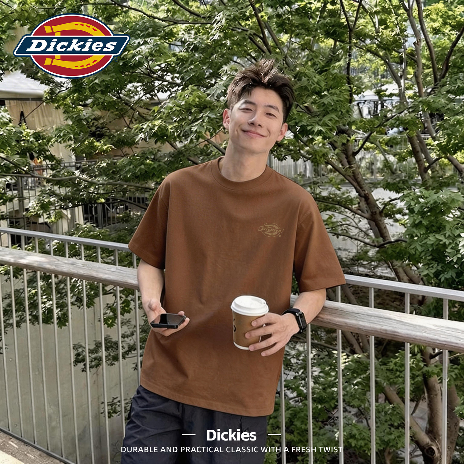Dickies重磅纯棉短袖T恤男夏季宽松休闲男士体恤衫百搭潮流半袖男