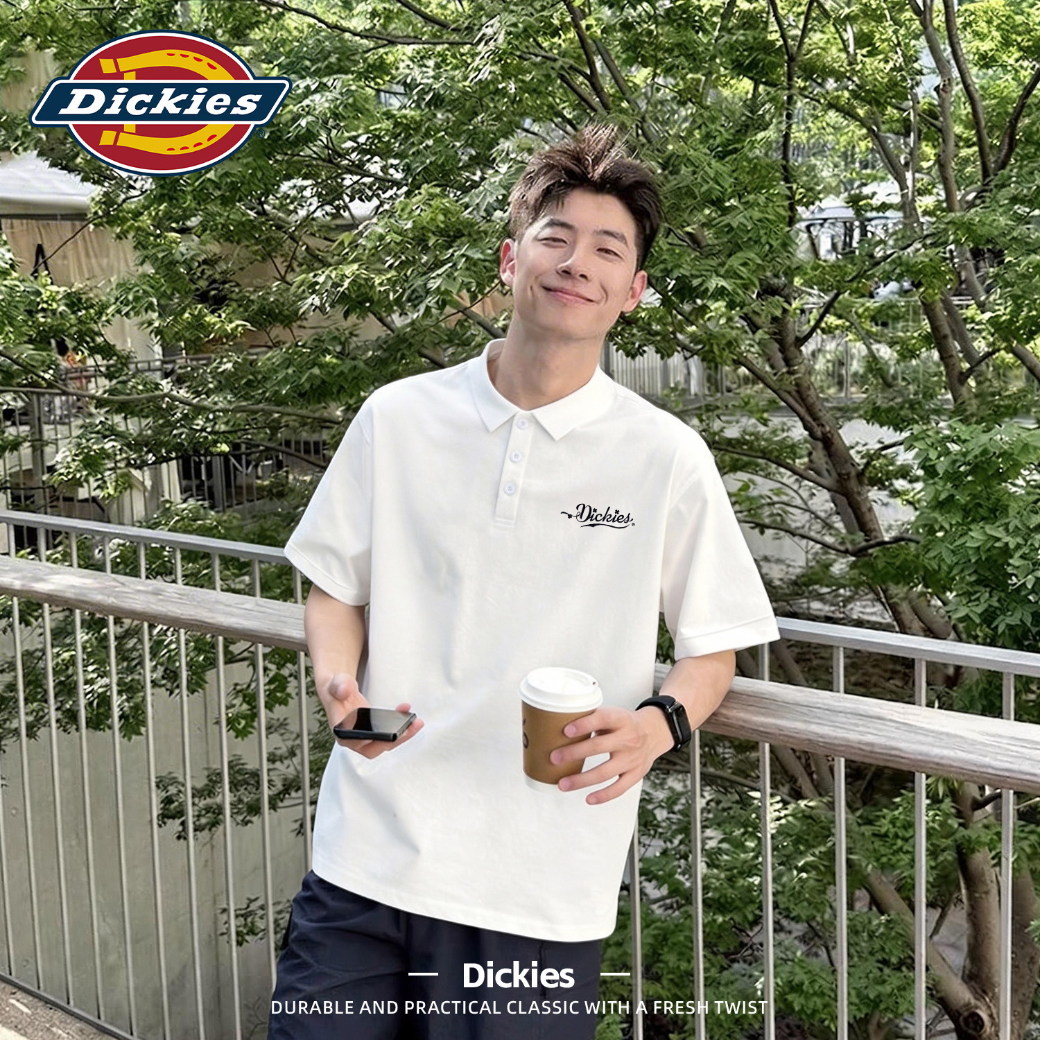 Dickies翻领POLO衫男衬衣2026夏季短袖商务休闲潮流上衣半袖男T恤