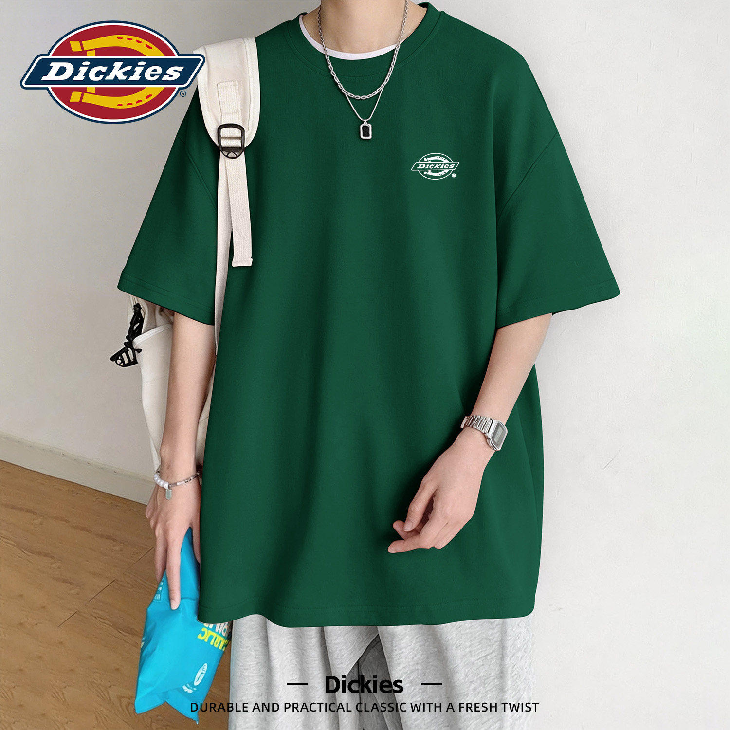 Dickies潮牌正品短袖T恤男青少年重磅夏季上衣2026新款纯棉衣服男