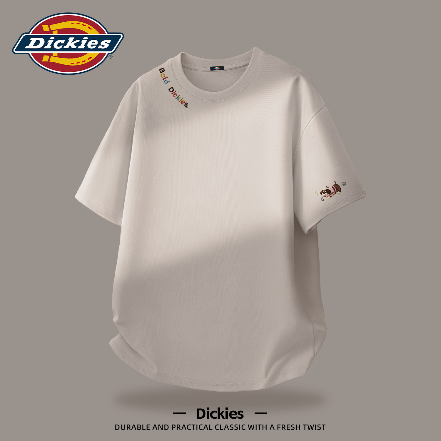 Dickies短袖T恤男款青少年宽松圆领大码夏季男士上衣纯棉休闲半袖