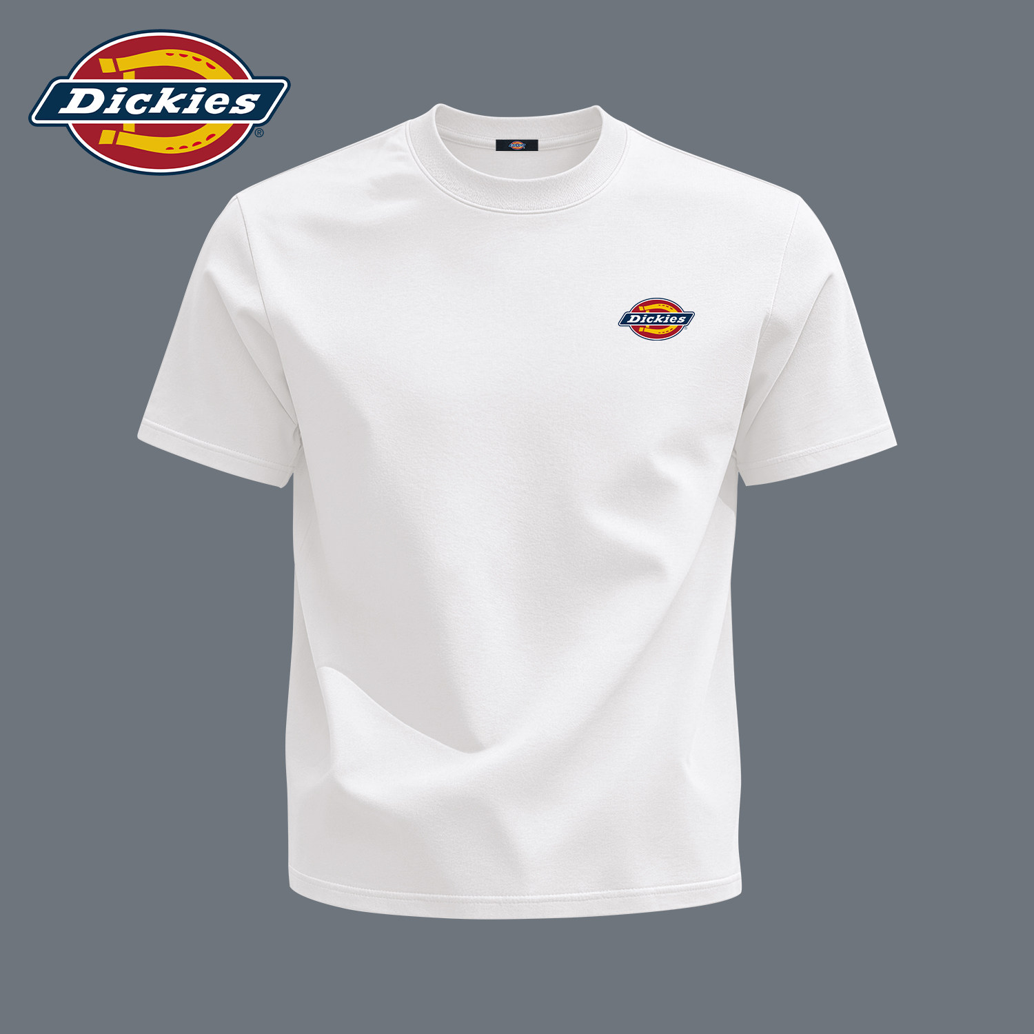 Dickies白色纯棉短袖T恤男款宽松大码上衣2026夏季新款男生打底衫