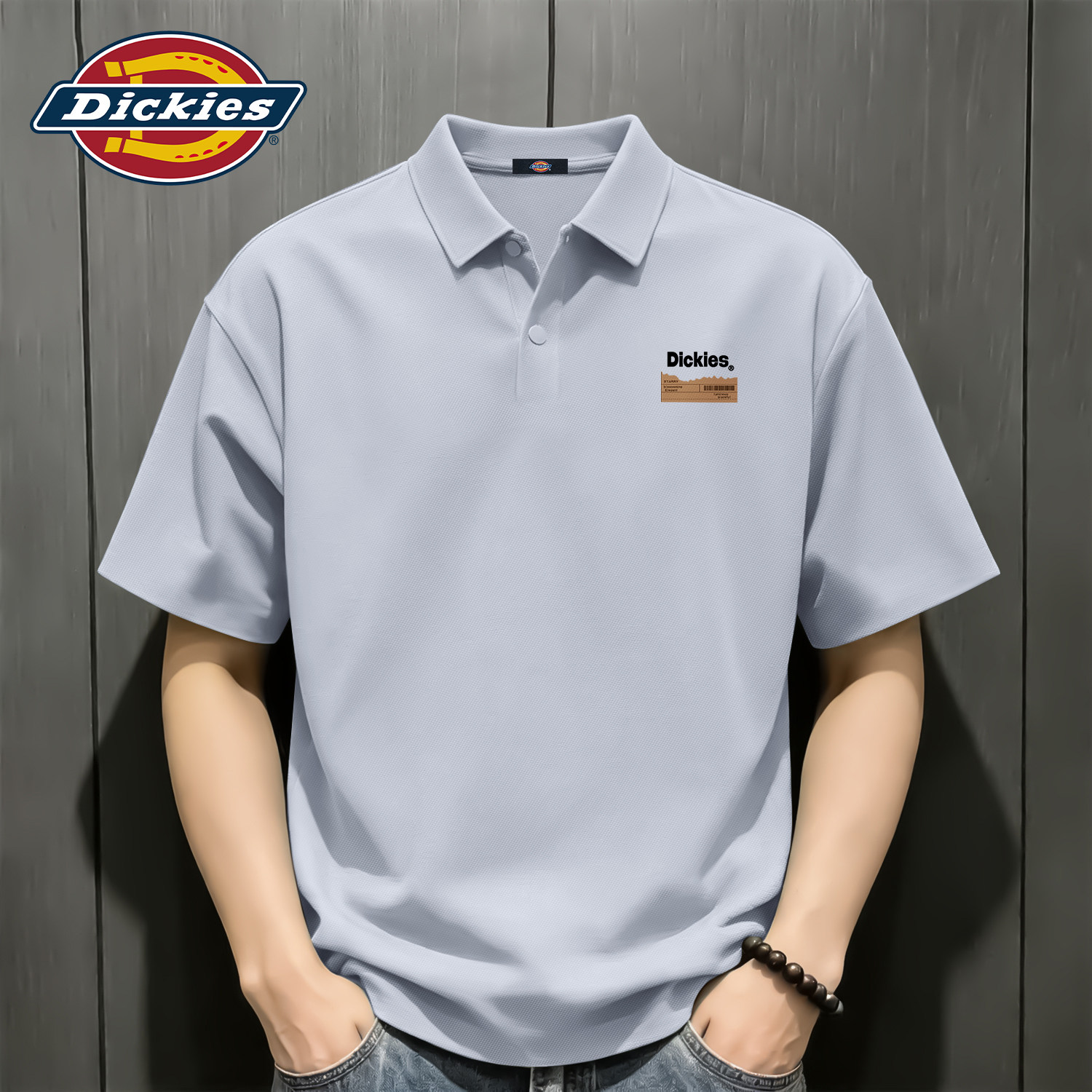 Dickies正品POLO衫男款夏薄款透气短袖冰感印花翻领商务休闲上衣