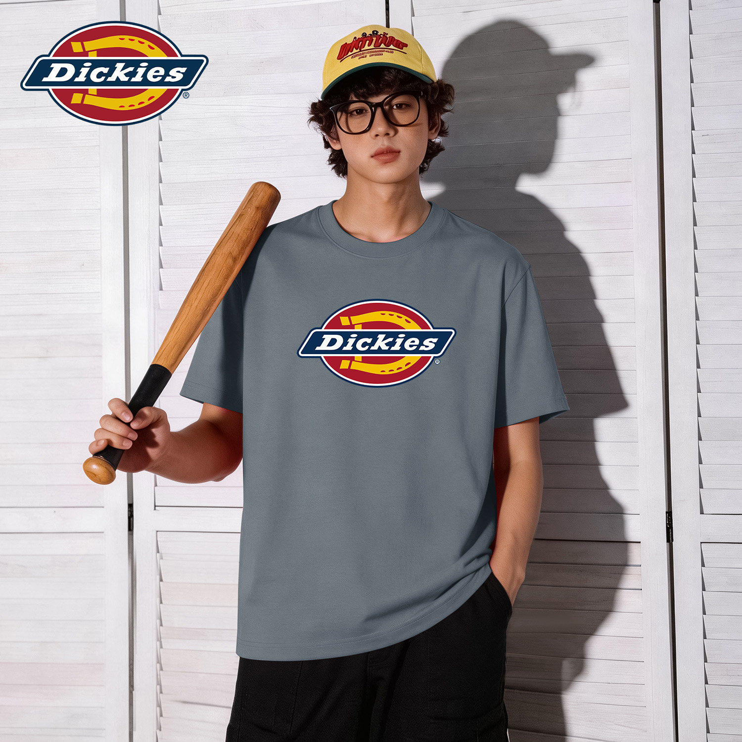 Dickies灰色美式纯棉短袖男款T恤夏季新款男装衣服大码运动上衣男