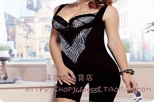 奥维丝丽塑身衣正品21182美体塑型贴身养护豹纹花连体平腿