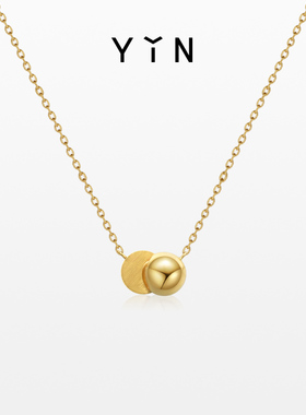 YIN隐「盈」系列旋转月相项链 18K金开合金豆锁骨链奢侈珠宝礼物