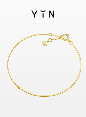 节日礼物YIN隐一丝金线极细18K金手链百搭叠戴蛇骨链奢侈品珠宝