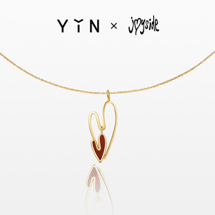 YIN隐「燥热 心」Joyside联名双倍燥热项链红玉髓18K金爱心吊坠
