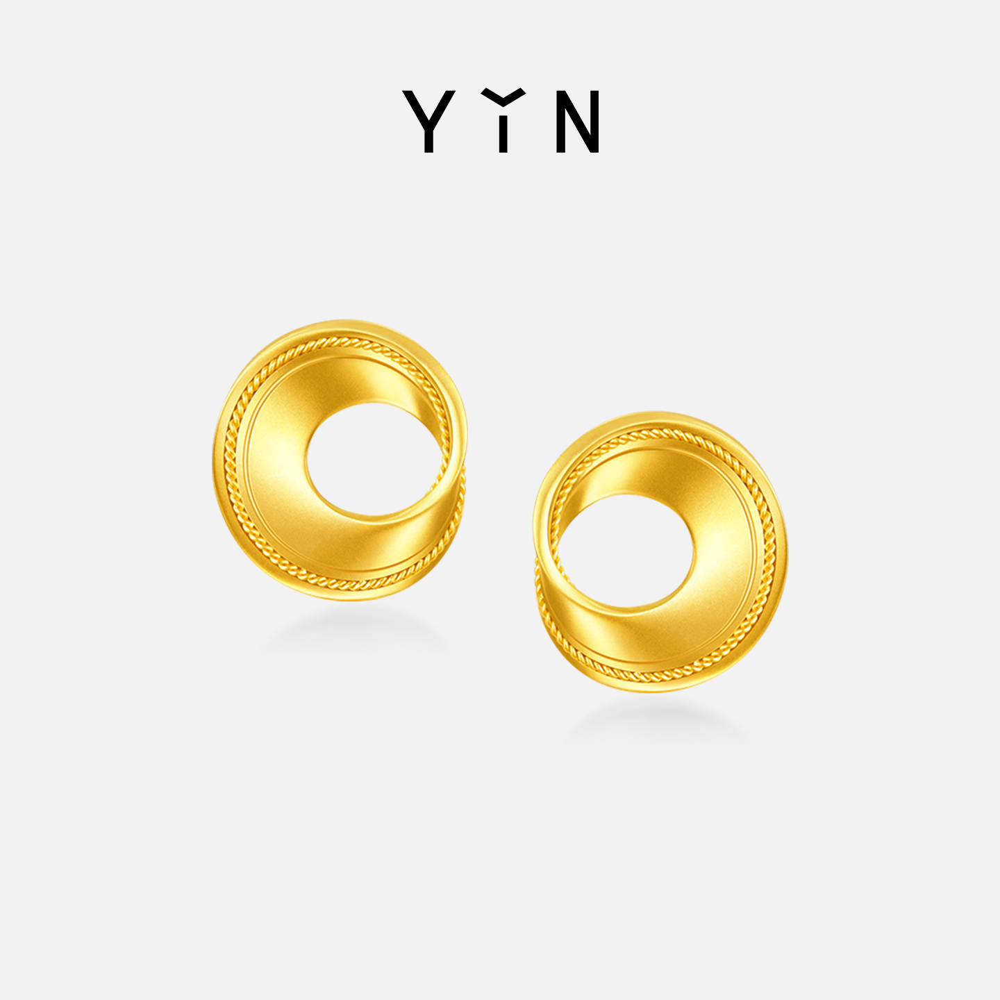 「隐」莫比乌斯环万物环足金耳钉