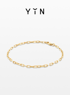 YIN隐「易」系列O型粗链18K金彩金女素金简约古巴链素链足链手链