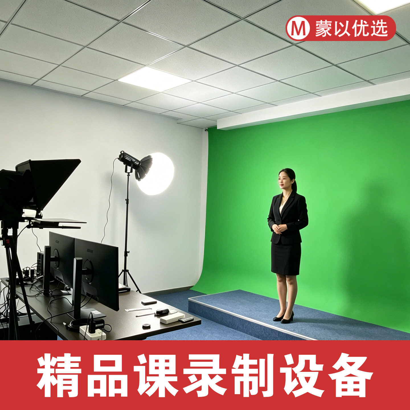蒙以优选精品课录制设备补光灯绿幕麦克风手机当电脑摄像头软件