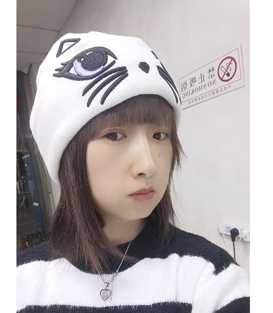 帽子女秋冬百搭猫咪毛线帽韩版可爱时尚保暖针织帽学生日系冷帽男