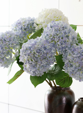 仿真花3D打印色绢布唯美色绣球假花18叉绣球婚庆布置仿真植物绣球