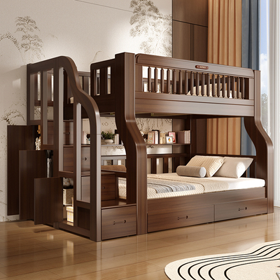 双层床儿童床两层上下床上下铺木床多功能组合全实木高低床子母床