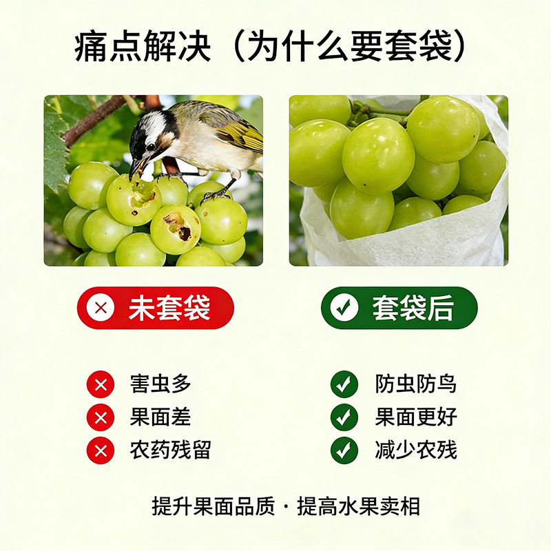 葡萄无纺布反光防鸟防虫套袋防水