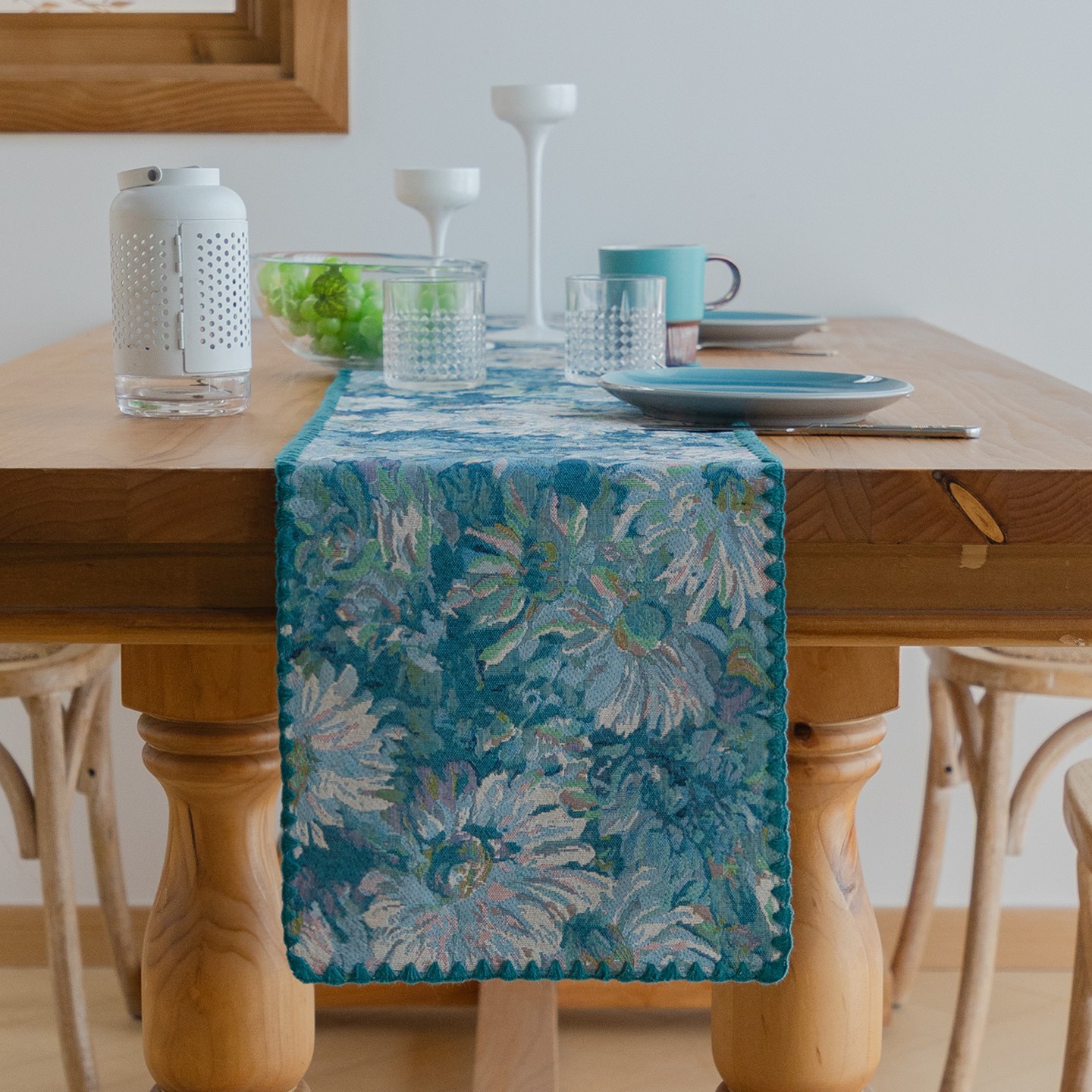 轻复古风餐桌旗提花装饰防尘柜旗民族风床尾旗美式盖巾桌布桌旗