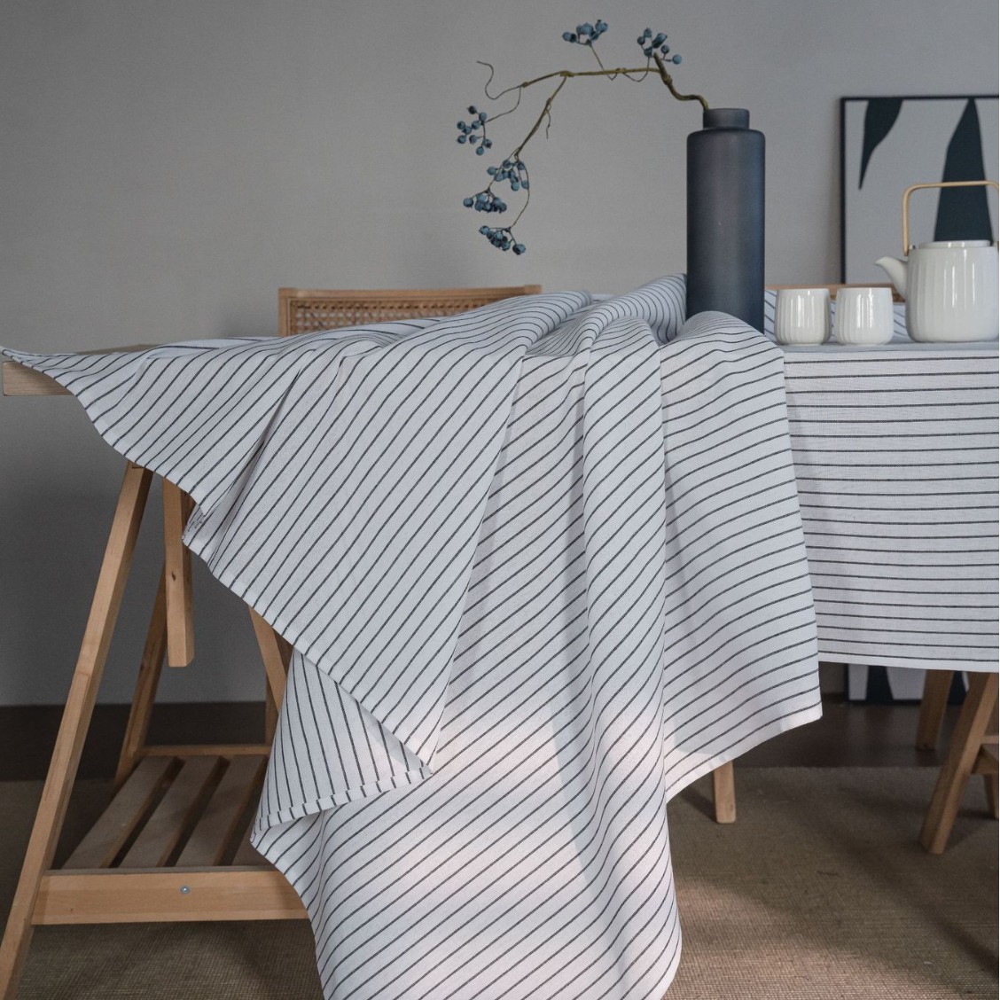 格子条纹小清新桌布田园法式复古风餐桌布甜品台装饰布艺圆桌台布