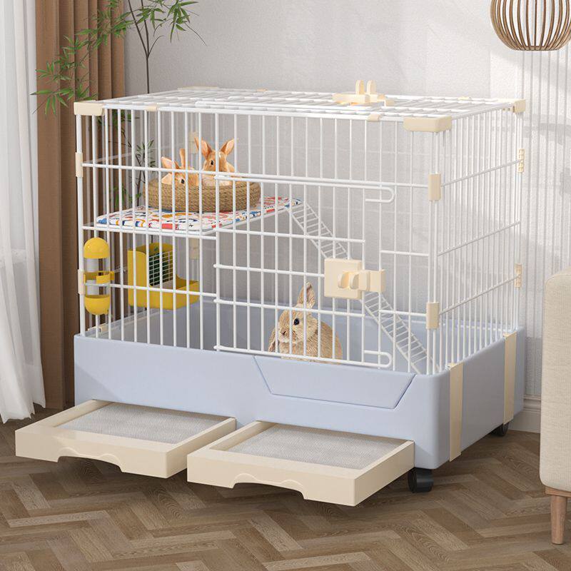 兔笼子防喷尿家用特大号双抽屉式豪华室内专用兔笼荷兰猪龙猫笼子