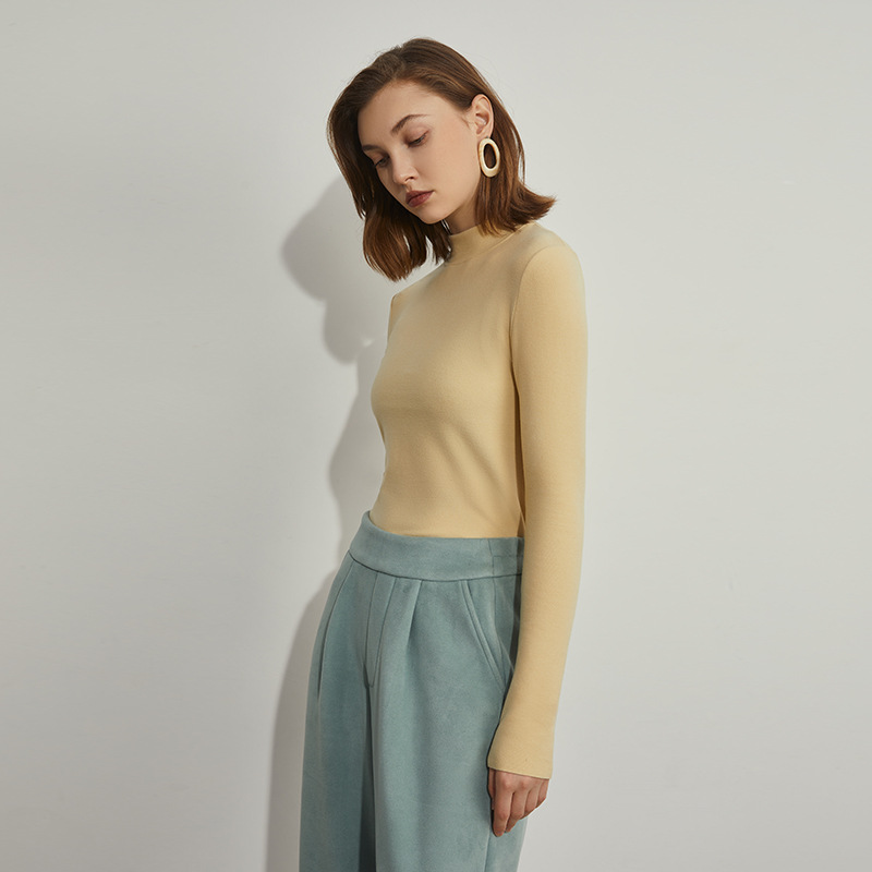 女士德绒玻尿酸热能美肤衣2025 秋冬新品半高领保暖打底衫长袖T恤