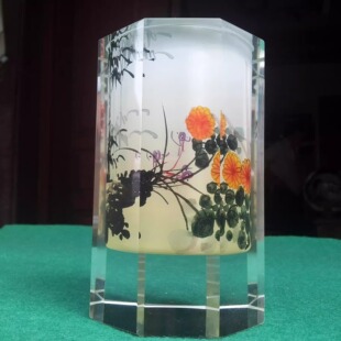 办公室家庭摆饰摆件 新奇创意礼品 生日礼物手工艺品内画笔筒16cm