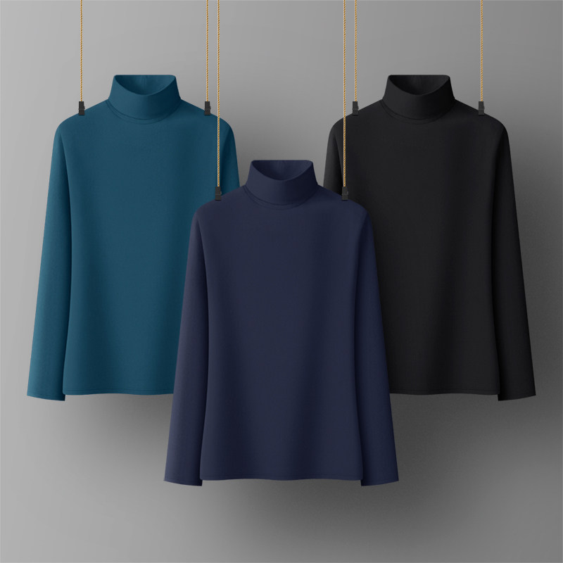 高领纯棉长袖t恤女2025年新款洋气时尚黑色内搭打底衫春秋冬上衣