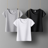 白色上衣半袖 纯色t恤女短袖 春夏体恤修身 短款 显瘦紧身内搭打底衫