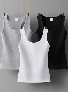 黑色小背心女夏外穿短款修身工字白色吊带百搭内穿内搭短款打底衫