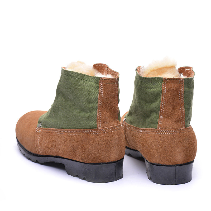 WINTER BIG-TOE COTTON SHOES COLD-PROOF BOOTS MENS HIGH-TOP FLEECE THICKENED WOOL BOOTS WARM WATERPROOF LABOR PROTECTION OVERALLS SNOW BOOTS