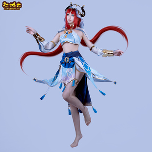原神cos服女装妮露cosplay蓝色服装须弥西域异域风舞娘套装全套女