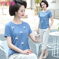 Áo sơ mi nữ trung niên 2019 mới chất liệu cotton mùa hè dành cho nữ cao tuổi - Quần áo của mẹ áo thun nữ trung niên