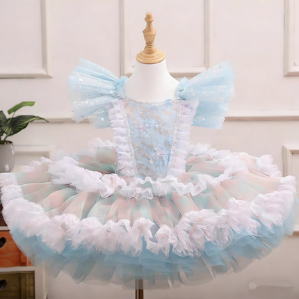 芭蕾舞裙女童蓬蓬裙演出服幼儿园舞台表演公主裙儿童六一舞蹈纱裙