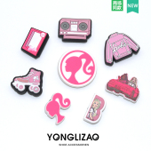 鞋 新款 花 花配饰洞洞鞋 饰卡通扣配件卡洛驰智必星粉色少女 Crocs鞋