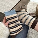 袜子女春秋冬韩系ins条纹中筒袜海盐中筒袜女袜百搭堆堆中筒袜