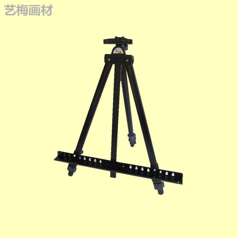 黑色铁画架可折叠伸缩上下调节的铁质三角画架支架式带横杠画板架