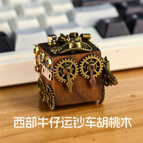 西部牛仔运钞车木质手工钥匙扣