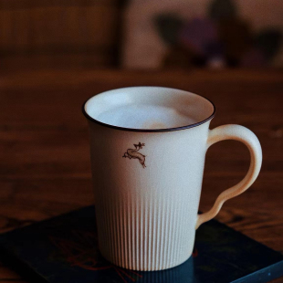 长沙窑泥人刘手作‘小鹿杯’陶瓷马克杯茶杯 伴手礼送亲友带礼盒