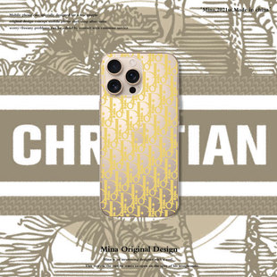 iPhone17Pro 创意大牌奢华简约15porm防摔14Plus全包硅胶X Max手机壳黄色字母D适用苹果16透明软壳迪澳dio个性