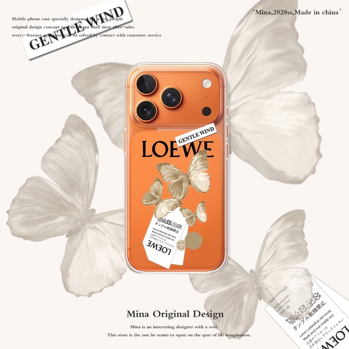 苹果17Pro手机壳沙漠色16promax搭配金蝴蝶loew大牌罗意原创适用iphone16pmax女15por软全包14plu奢华Air透明