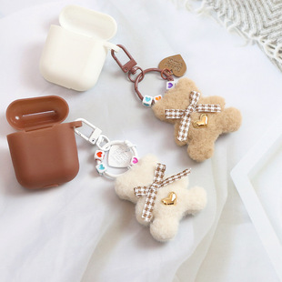 毛绒小熊钥匙扣爱心字母包包装饰配件蝴蝶结熊公仔手机壳汽车挂件