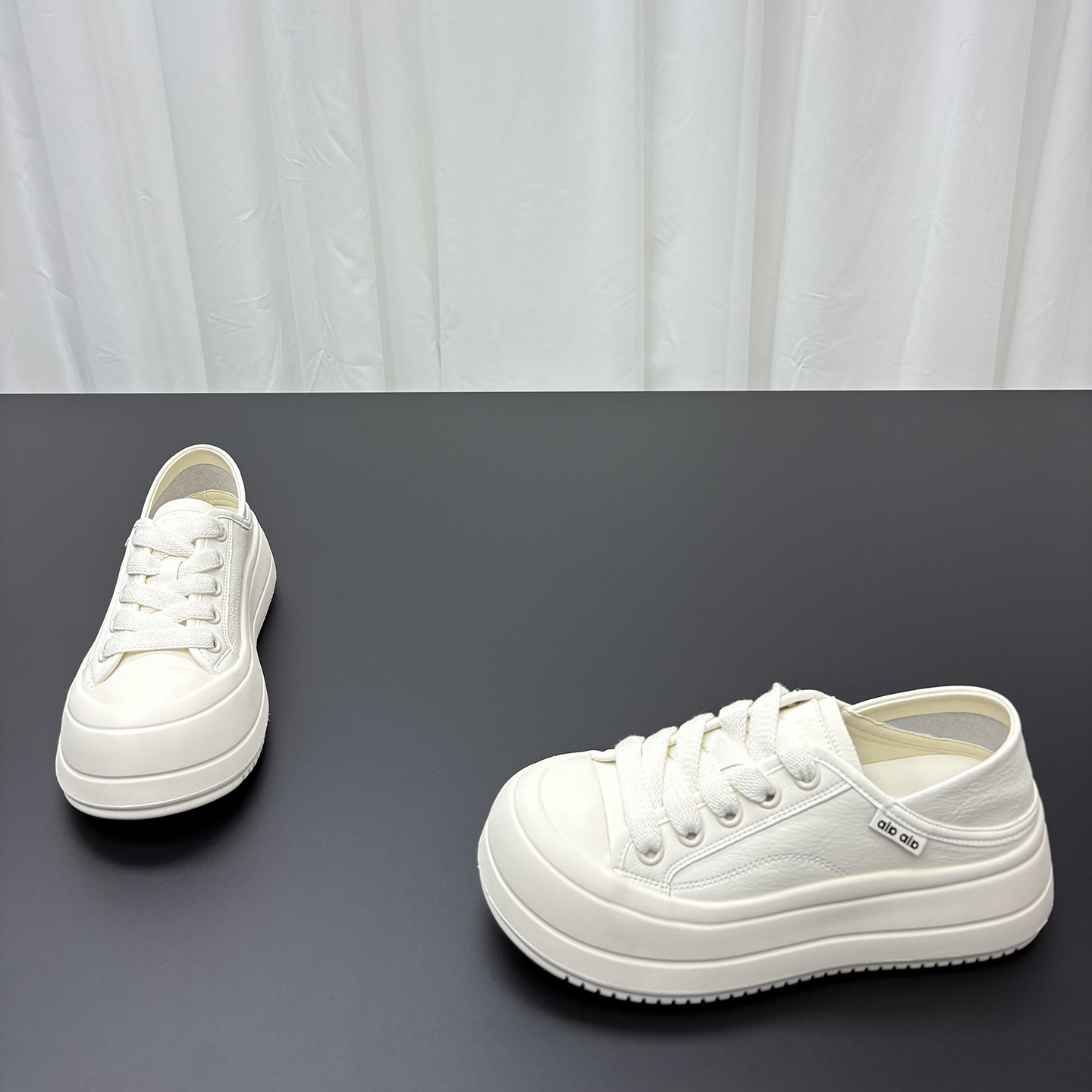 真皮两穿小白鞋女2026春季新款圆头系带厚底轻便透气休闲运动板鞋,女鞋,休闲板鞋,淘宝优惠券,粉丝福利购,淘宝优惠卷