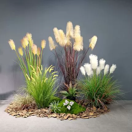 Моделирование тростника бонсай приземляется зеленые растения северные домашние украшения Внутренний ландшафт