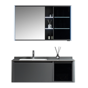 Gobo高宝卫浴岩板浴室柜组合卫生间洗手盆实木洗漱台可定制G2255