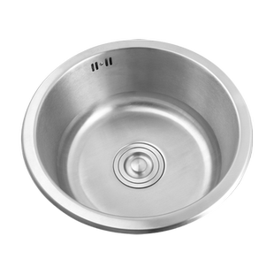 Gobo高宝卫浴厨房圆形水槽单槽不锈钢吧台小户型迷你小号洗菜盆