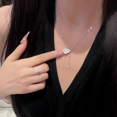 满钻流苏葫芦项链女款小众轻奢高级感福禄锆石吊坠气质百搭锁骨链